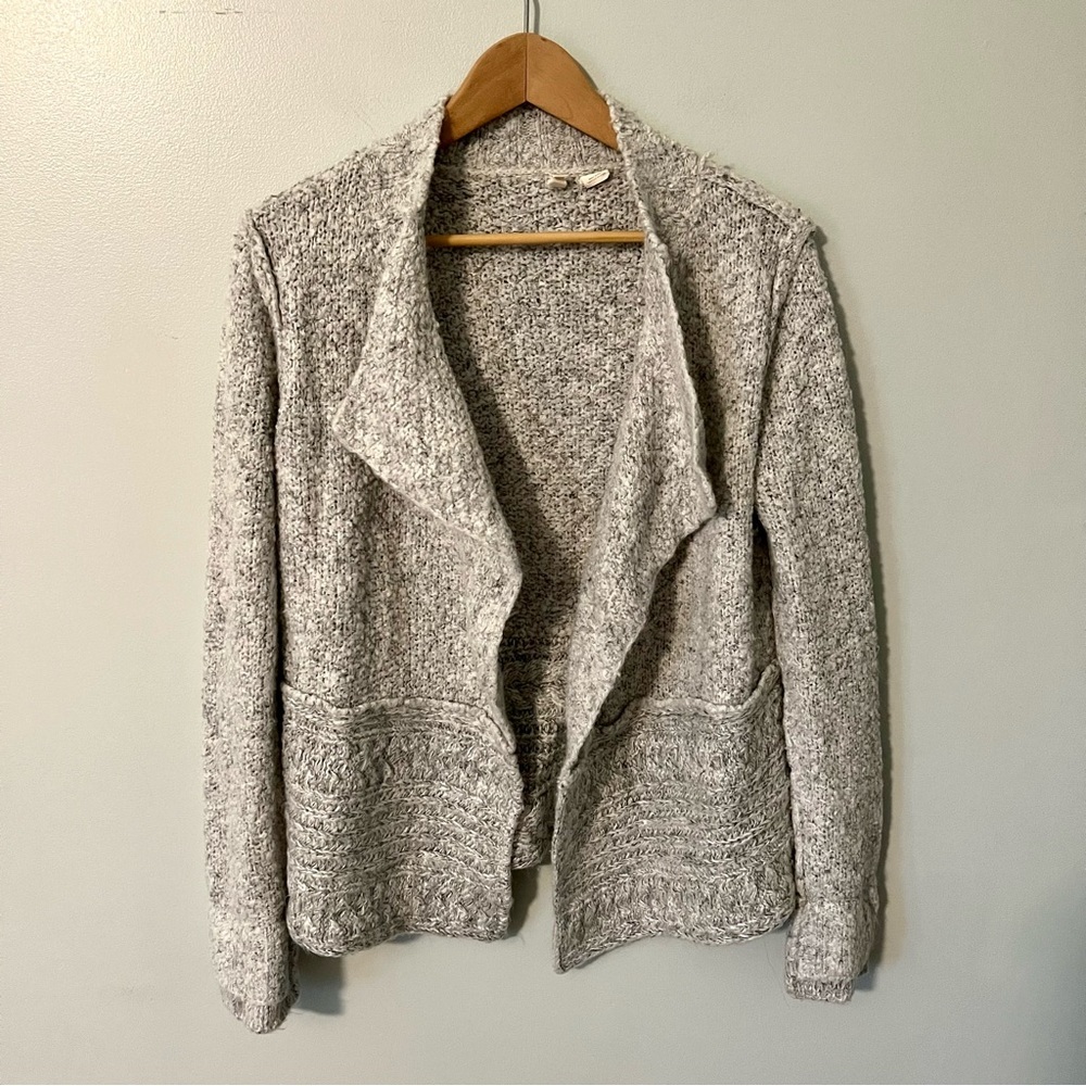 Anthropologie Moth Gray Drape Cardigan